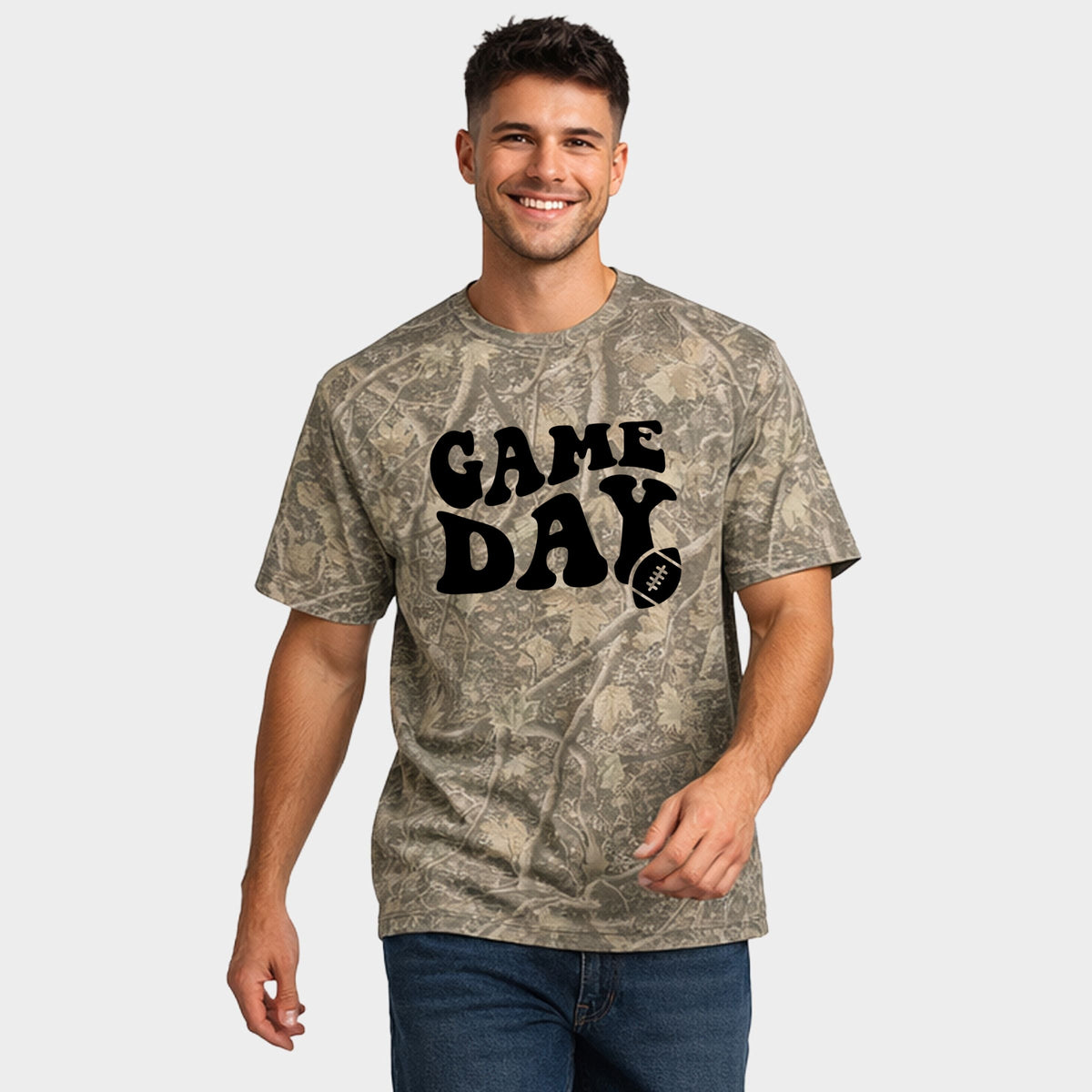 Game Day Football - Men's Heavyweight Camo Tee