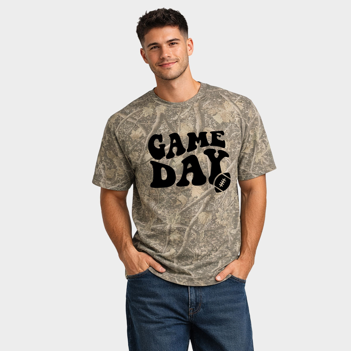 Game Day Football - Men's Heavyweight Camo Tee