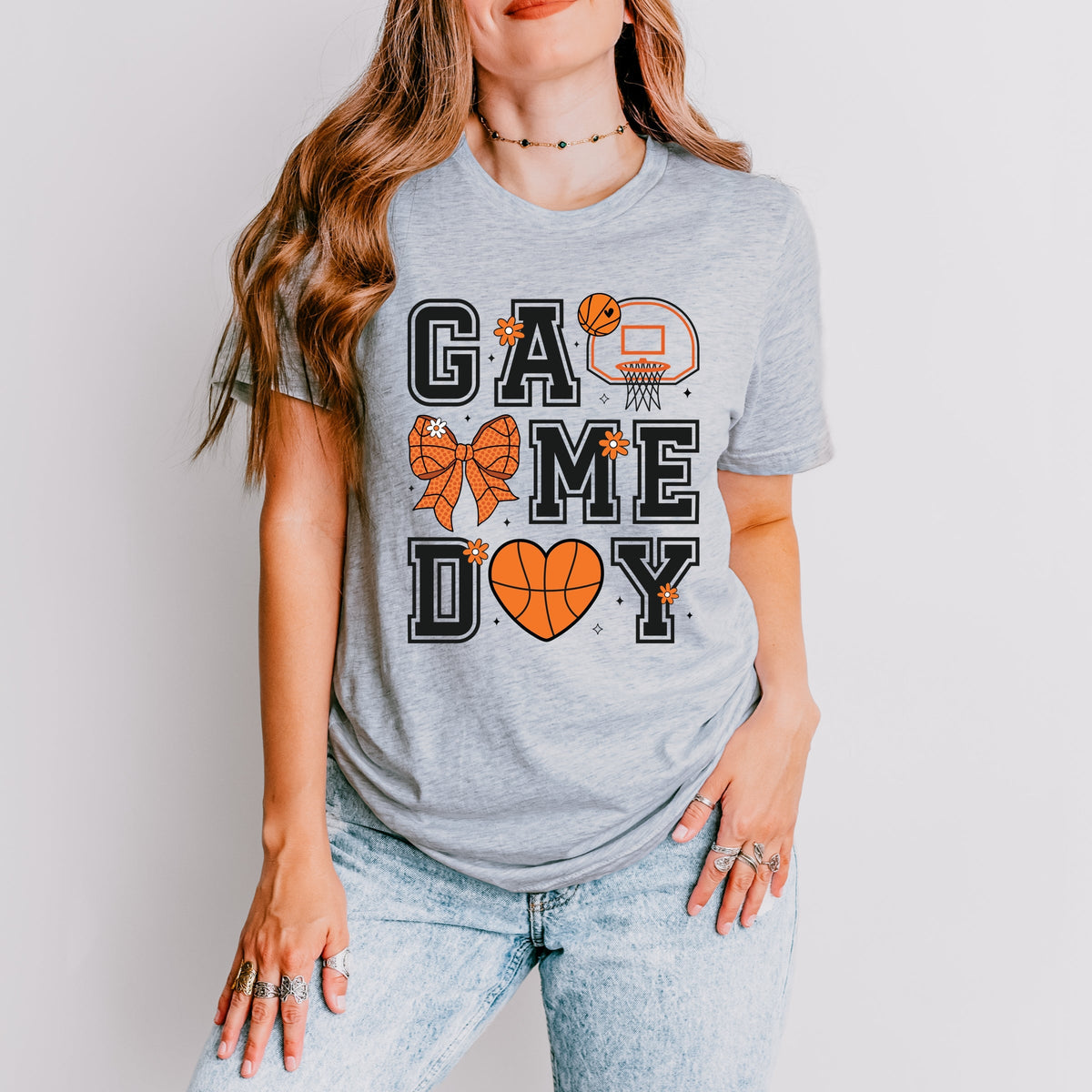 Basketball Game Day Coquette - Women's Short Sleeve Graphic T-Shirt