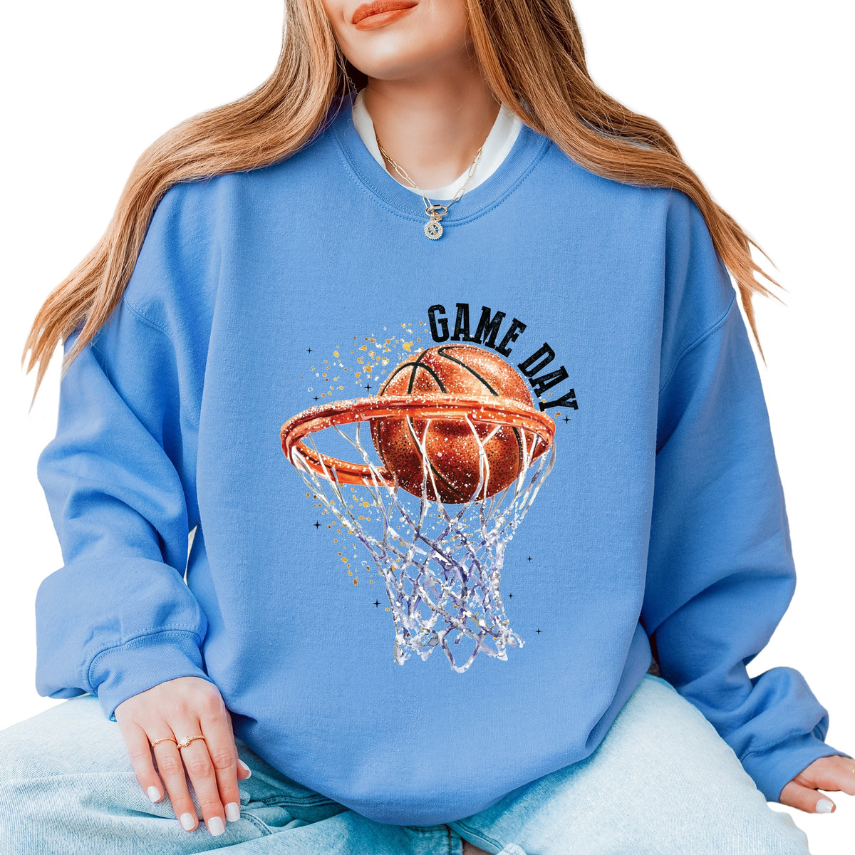 Basketball Game Day Hoop - Women's Graphic Sweatshirt