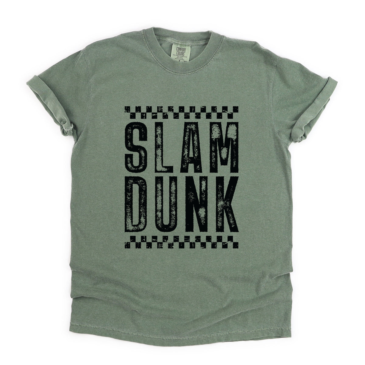 Slam Dunk Checkered Distressed - Women's Garment Dyed Graphic T-Shirt
