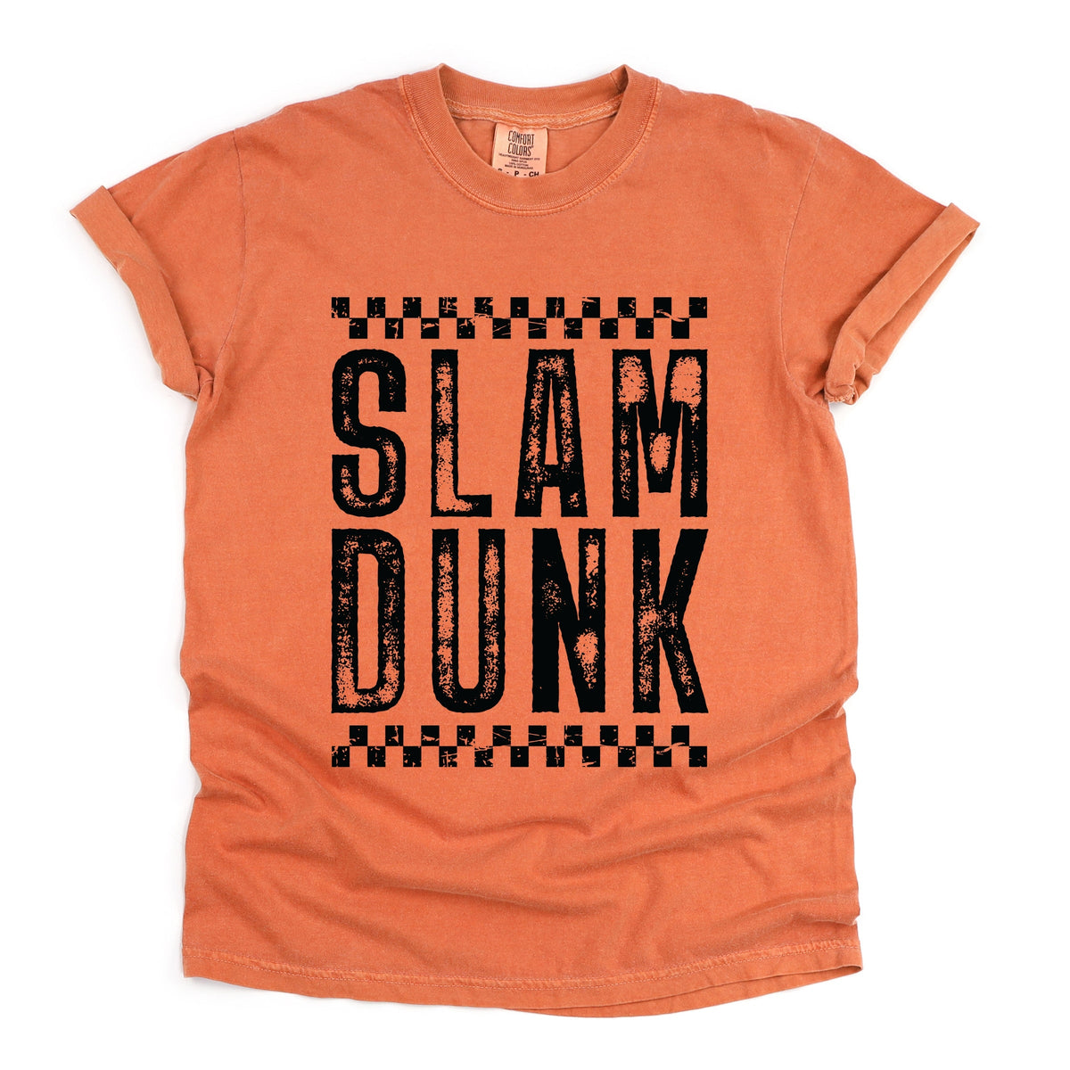 Slam Dunk Checkered Distressed - Women's Garment Dyed Graphic T-Shirt