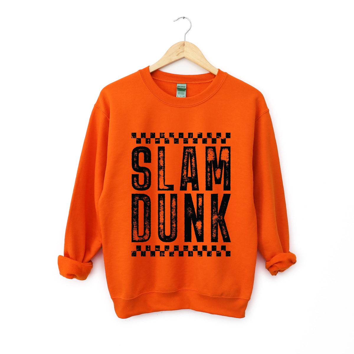 Slam Dunk Checkered Distressed - Women's Graphic Sweatshirt
