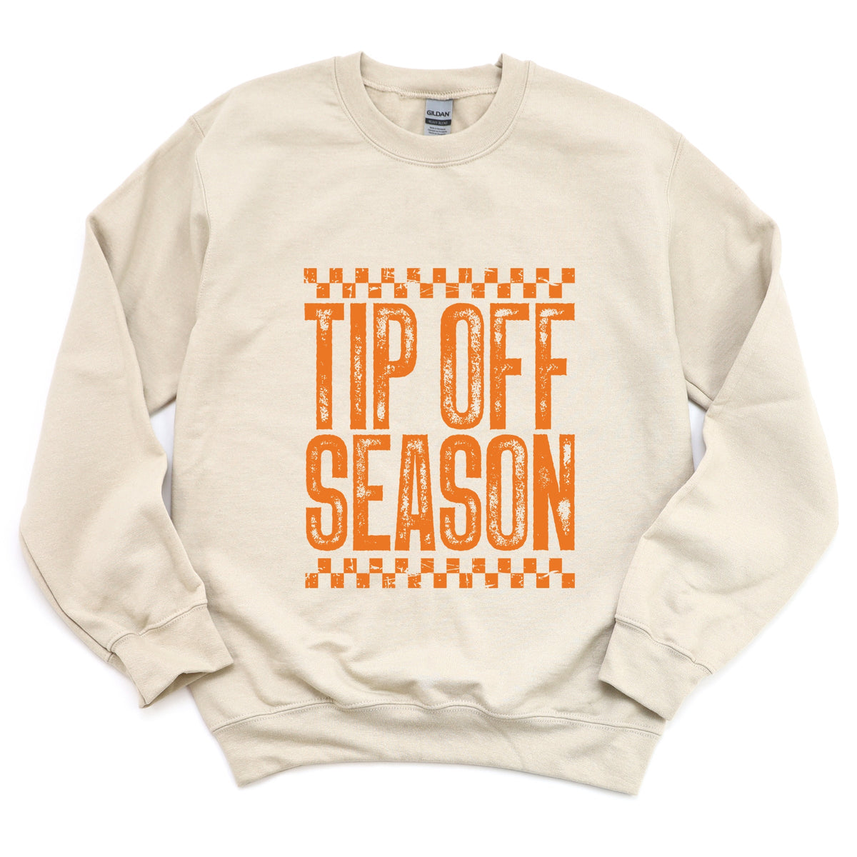 Tip Off Season Checkered Distressed - Women's Graphic Sweatshirt