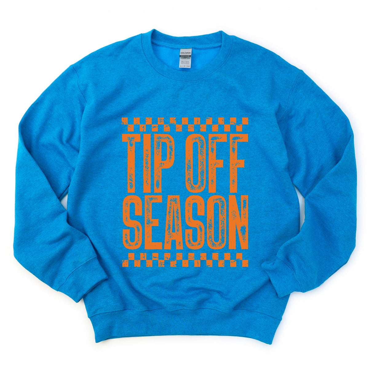 Tip Off Season Checkered Distressed - Women's Graphic Sweatshirt