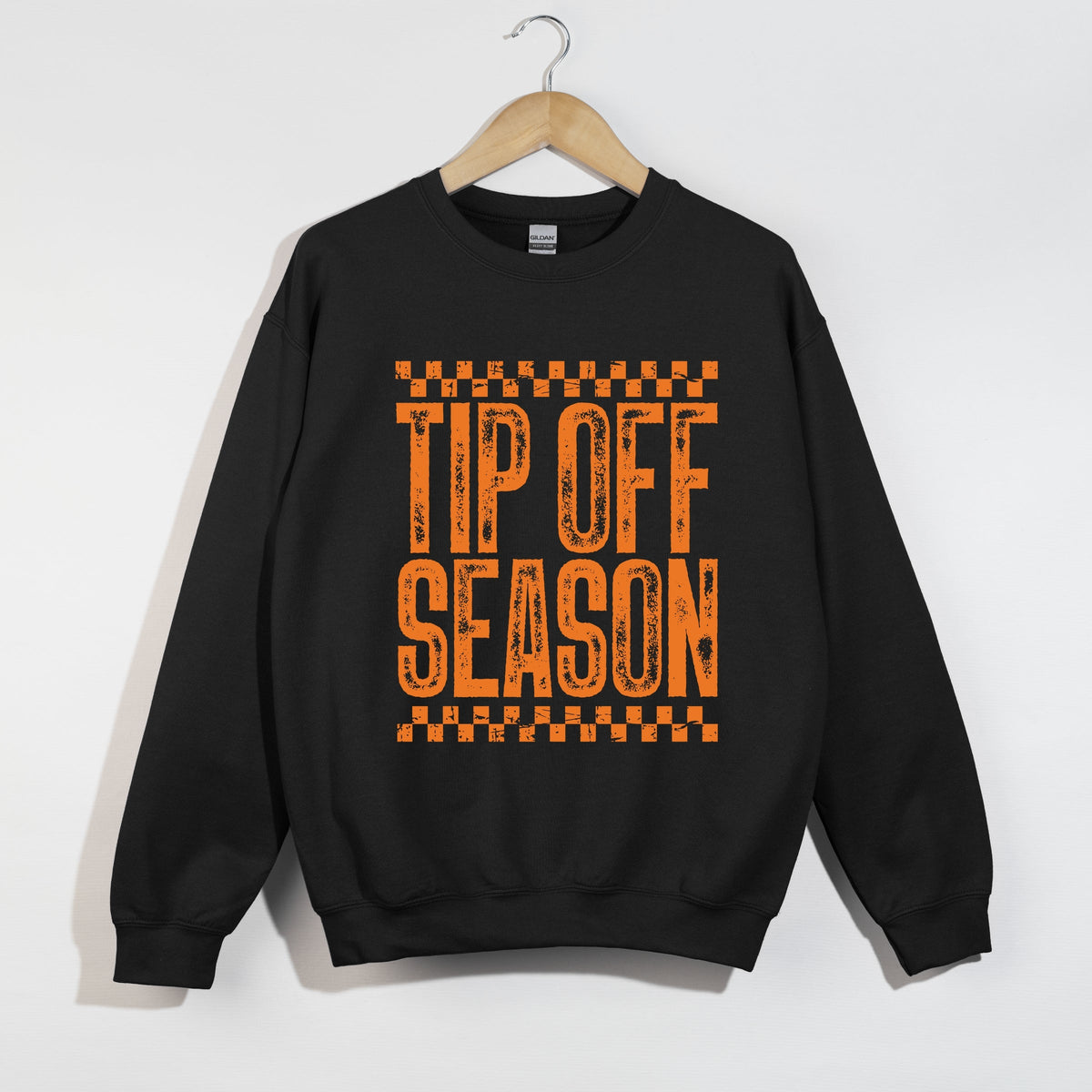 Tip Off Season Checkered Distressed - Women's Graphic Sweatshirt