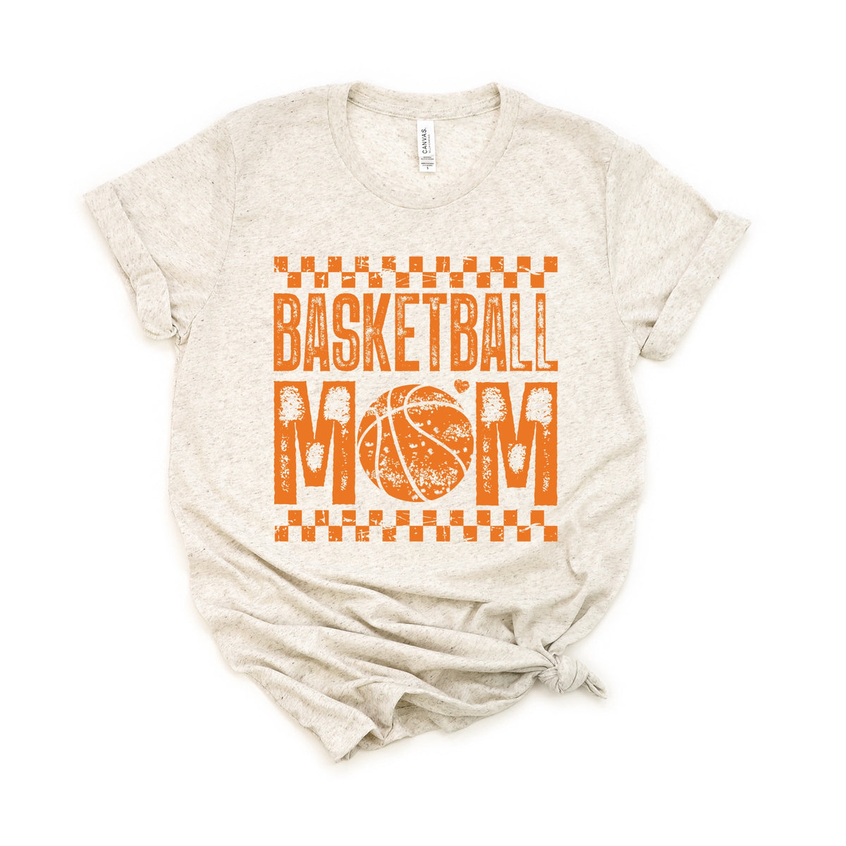 Basketball Mom Checkered Distressed - Women's Short Sleeve Graphic T-Shirt