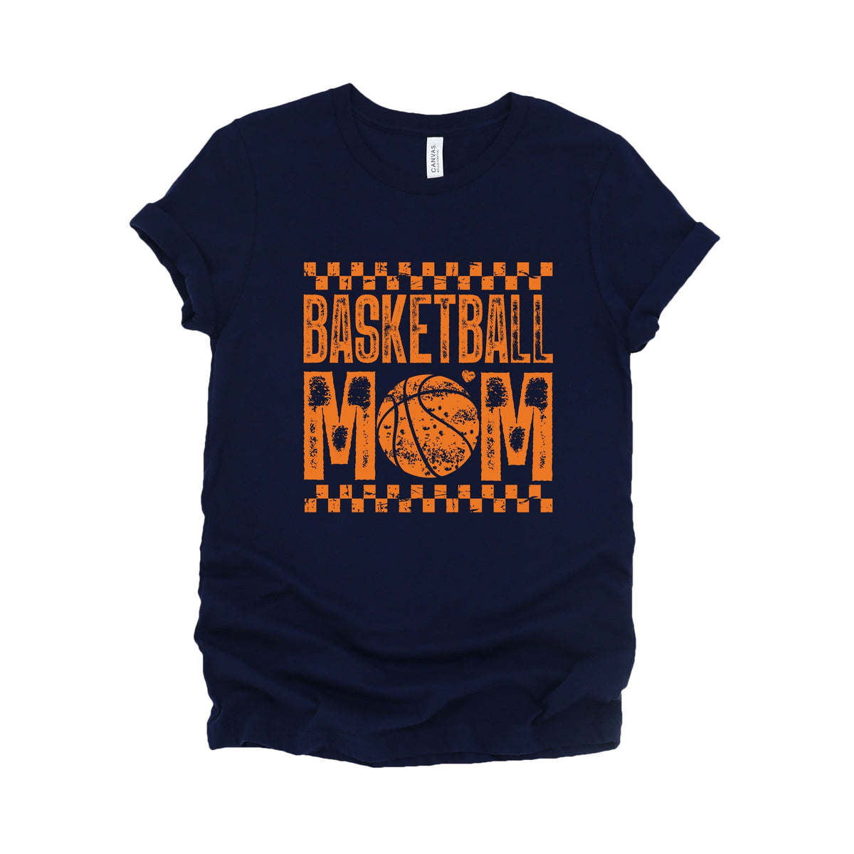 Basketball Mom Checkered Distressed - Women's Short Sleeve Graphic T-Shirt