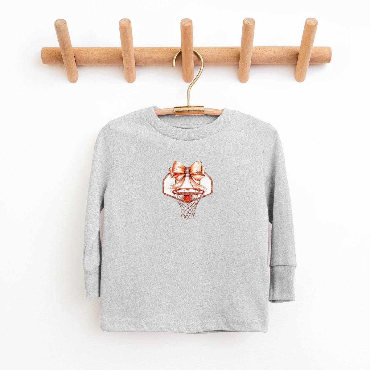 Basketball Hoop Coquette - Youth Long Sleeve Graphic T-Shirt
