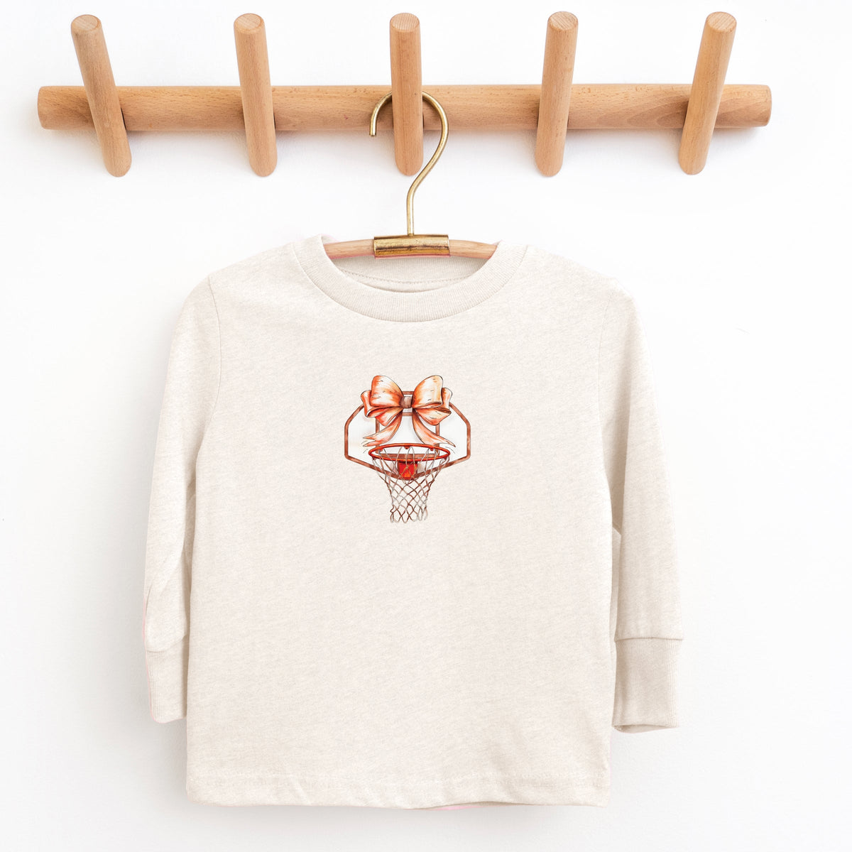 Basketball Hoop Coquette - Youth Long Sleeve Graphic T-Shirt