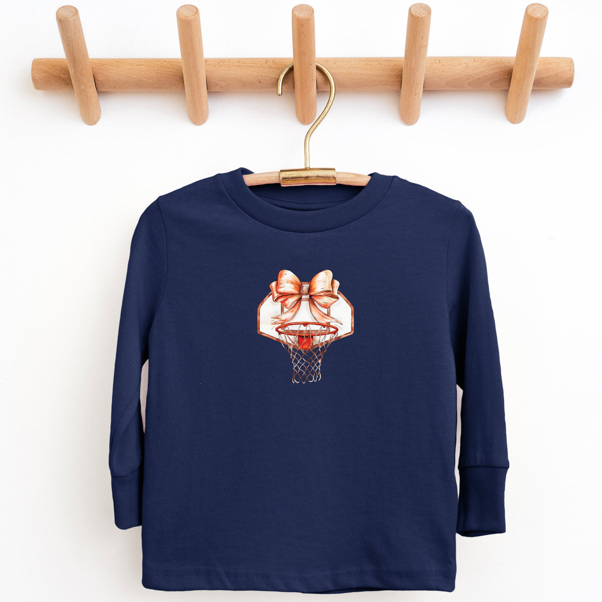 Basketball Hoop Coquette - Youth Long Sleeve Graphic T-Shirt