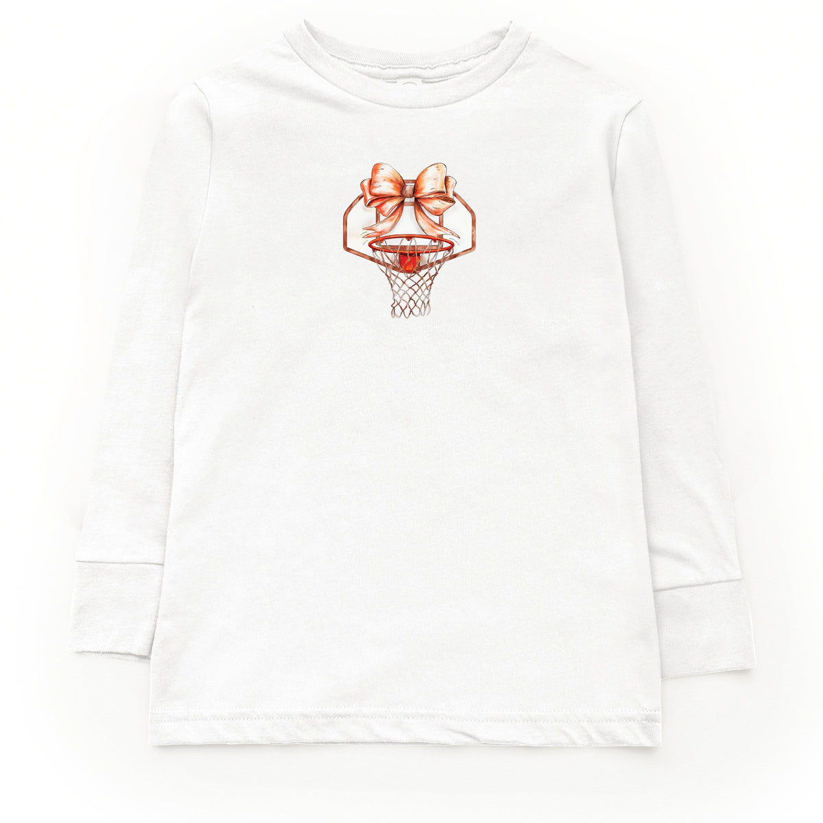 Basketball Hoop Coquette - Youth Long Sleeve Graphic T-Shirt