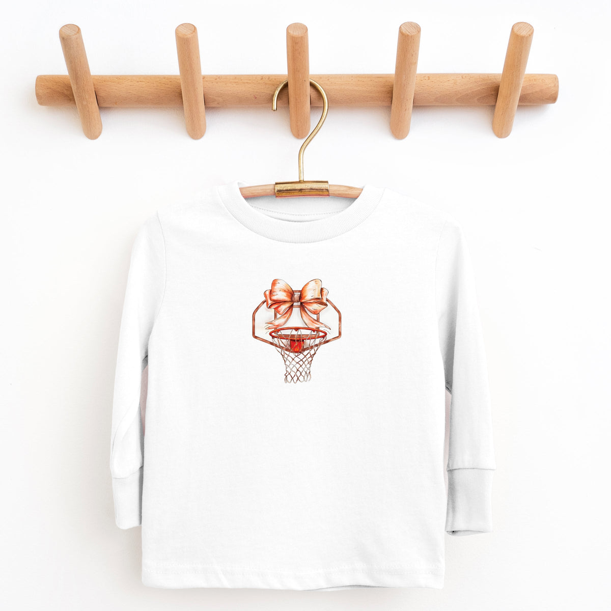 Basketball Hoop Coquette - Youth Long Sleeve Graphic T-Shirt