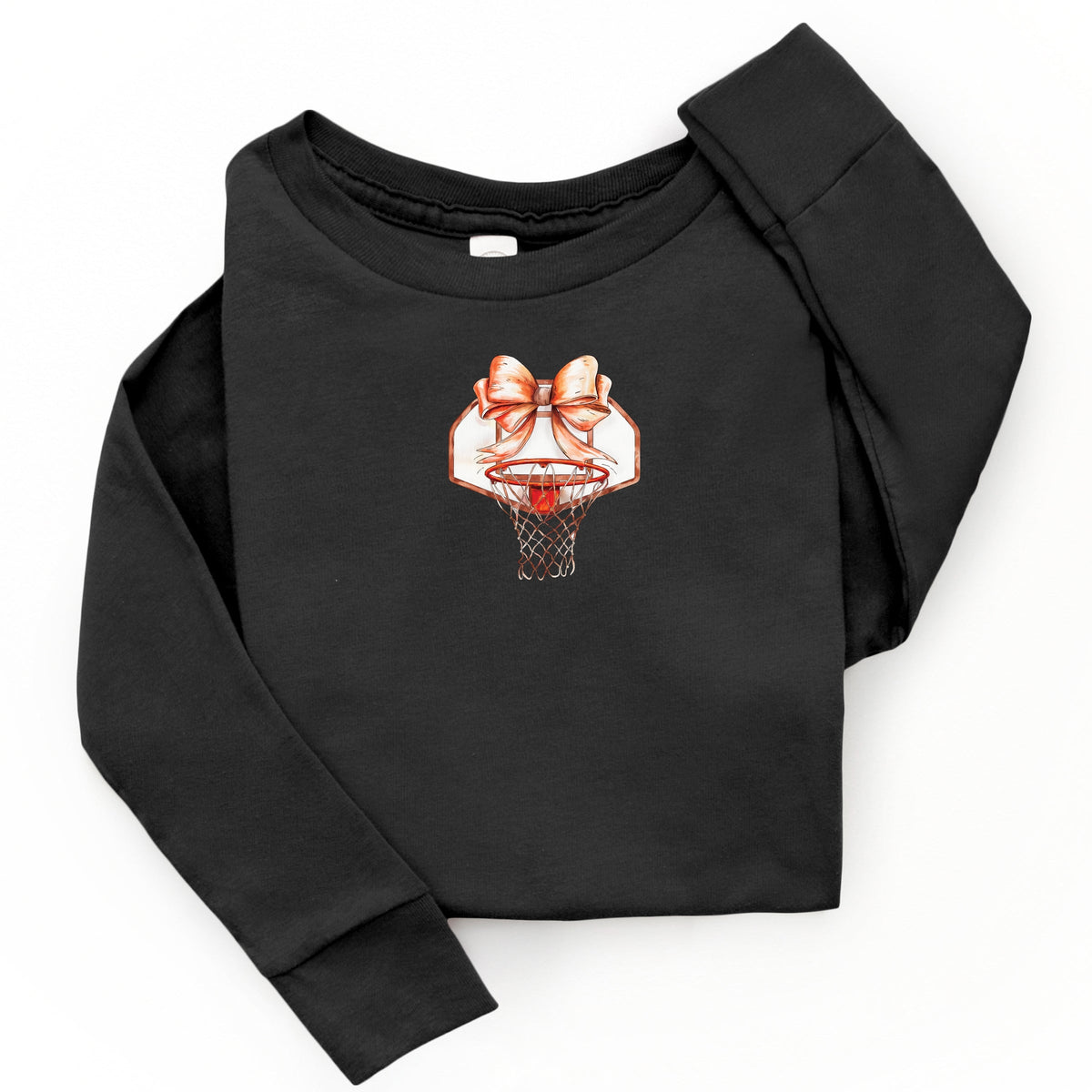 Basketball Hoop Coquette - Youth Long Sleeve Graphic T-Shirt