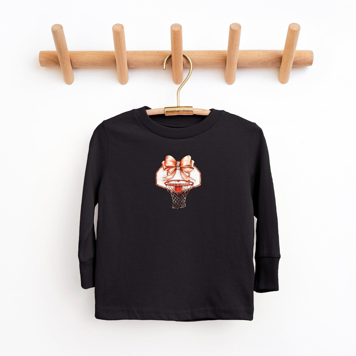 Basketball Hoop Coquette - Youth Long Sleeve Graphic T-Shirt