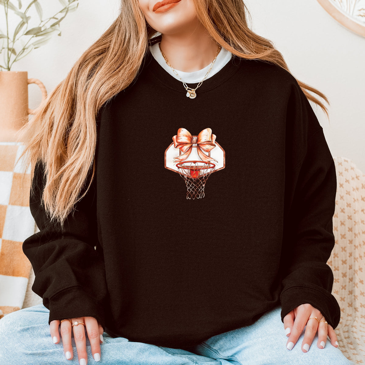 Basketball Hoop Coquette - Women's Graphic Sweatshirt