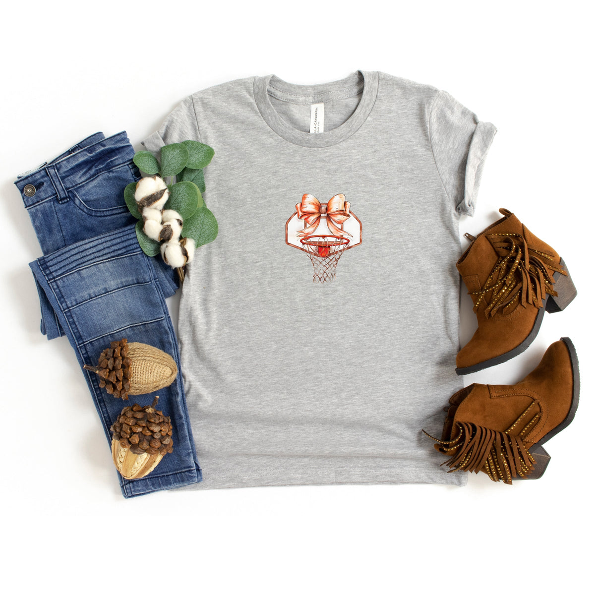 Basketball Hoop Coquette - Youth Short Sleeve Graphic T-Shirt