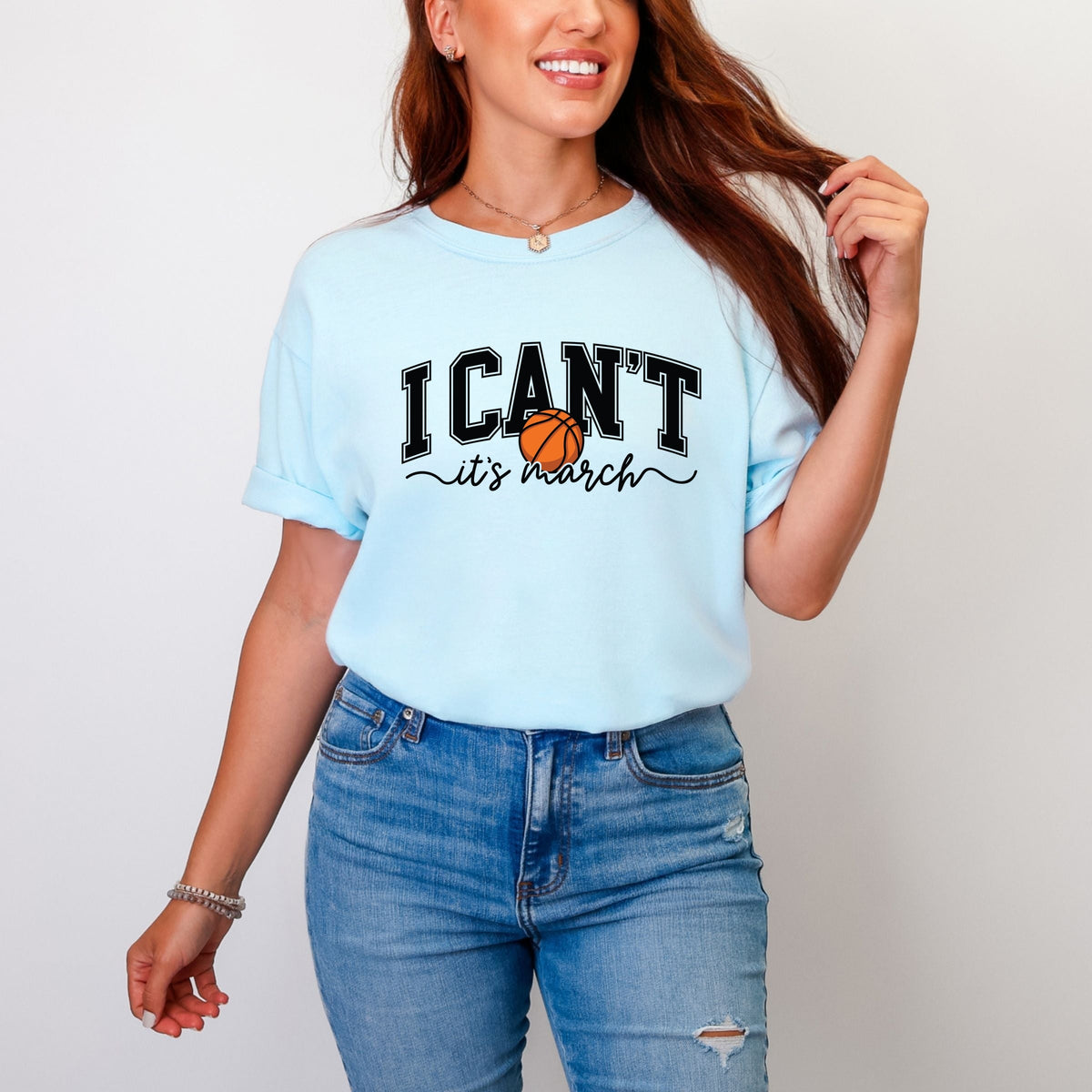 I Can't, It's March - Women's Garment Dyed Graphic T-Shirt