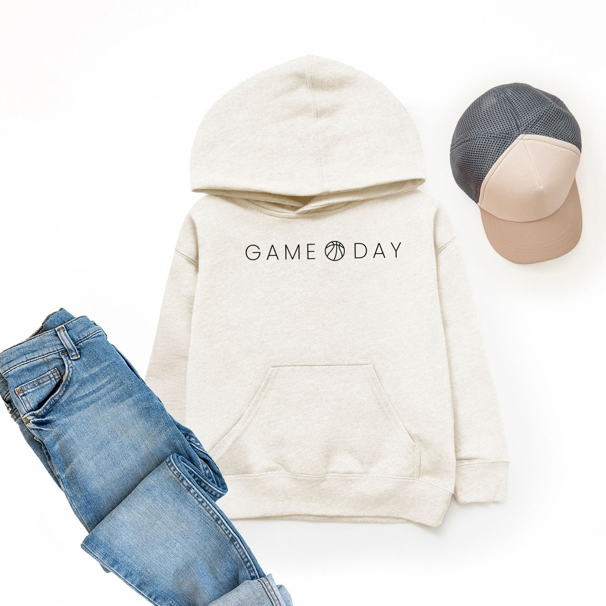 Game Day Basketball Thin - Youth Graphic Hoodie