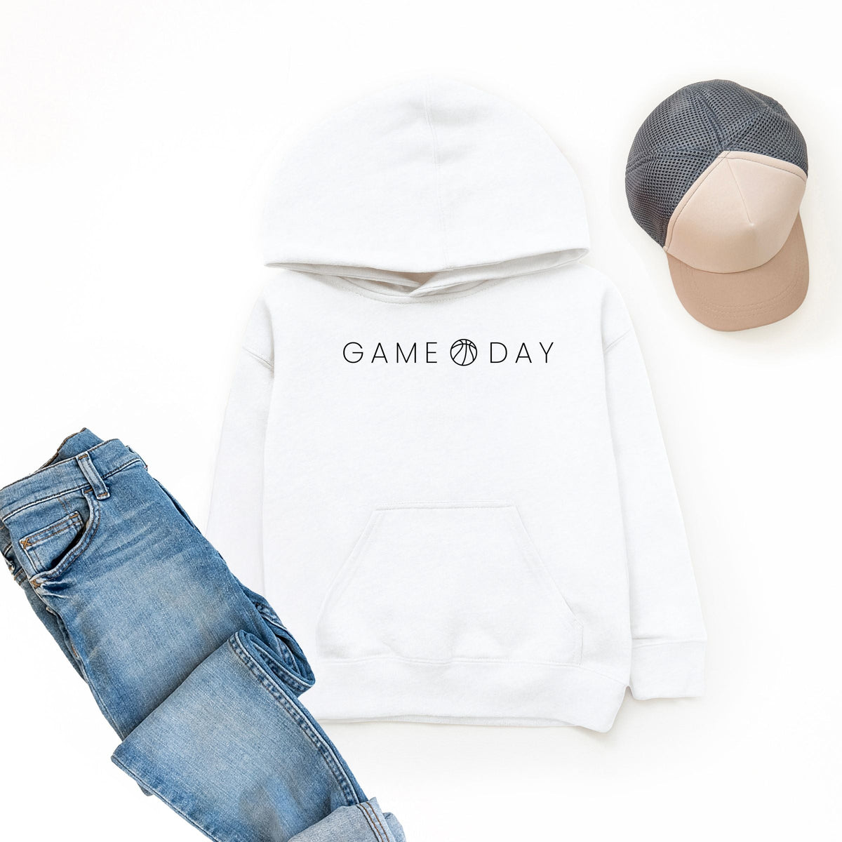 Game Day Basketball Thin - Youth Graphic Hoodie