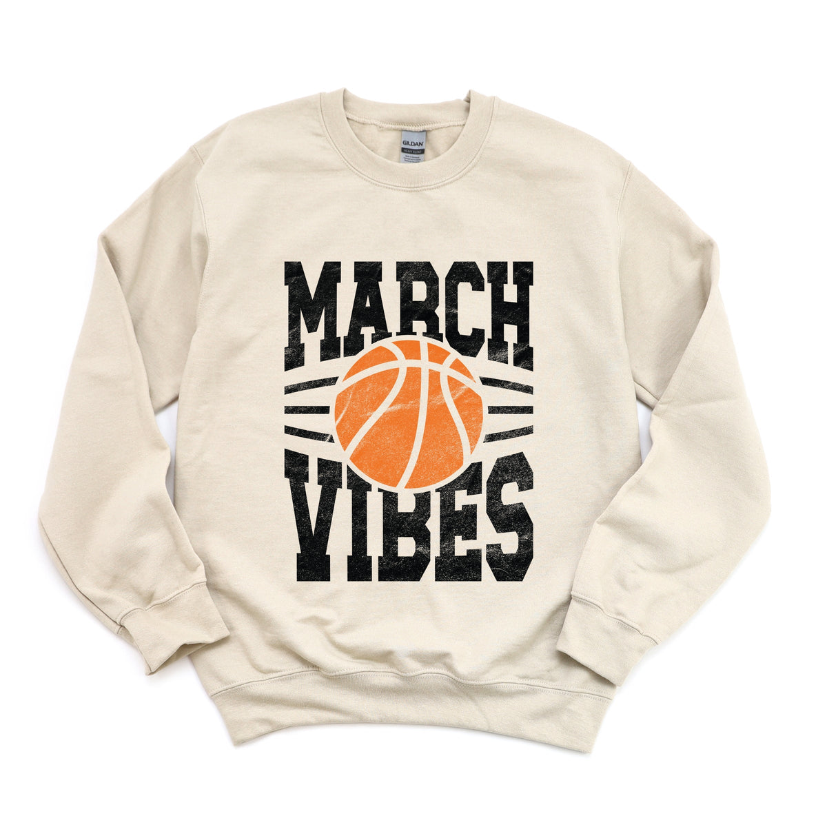 March Vibes Basketball Distressed - Women's Graphic Sweatshirt