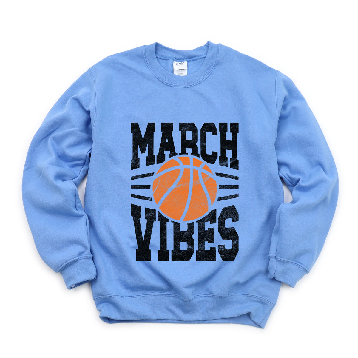 March Vibes Basketball Distressed - Women's Graphic Sweatshirt