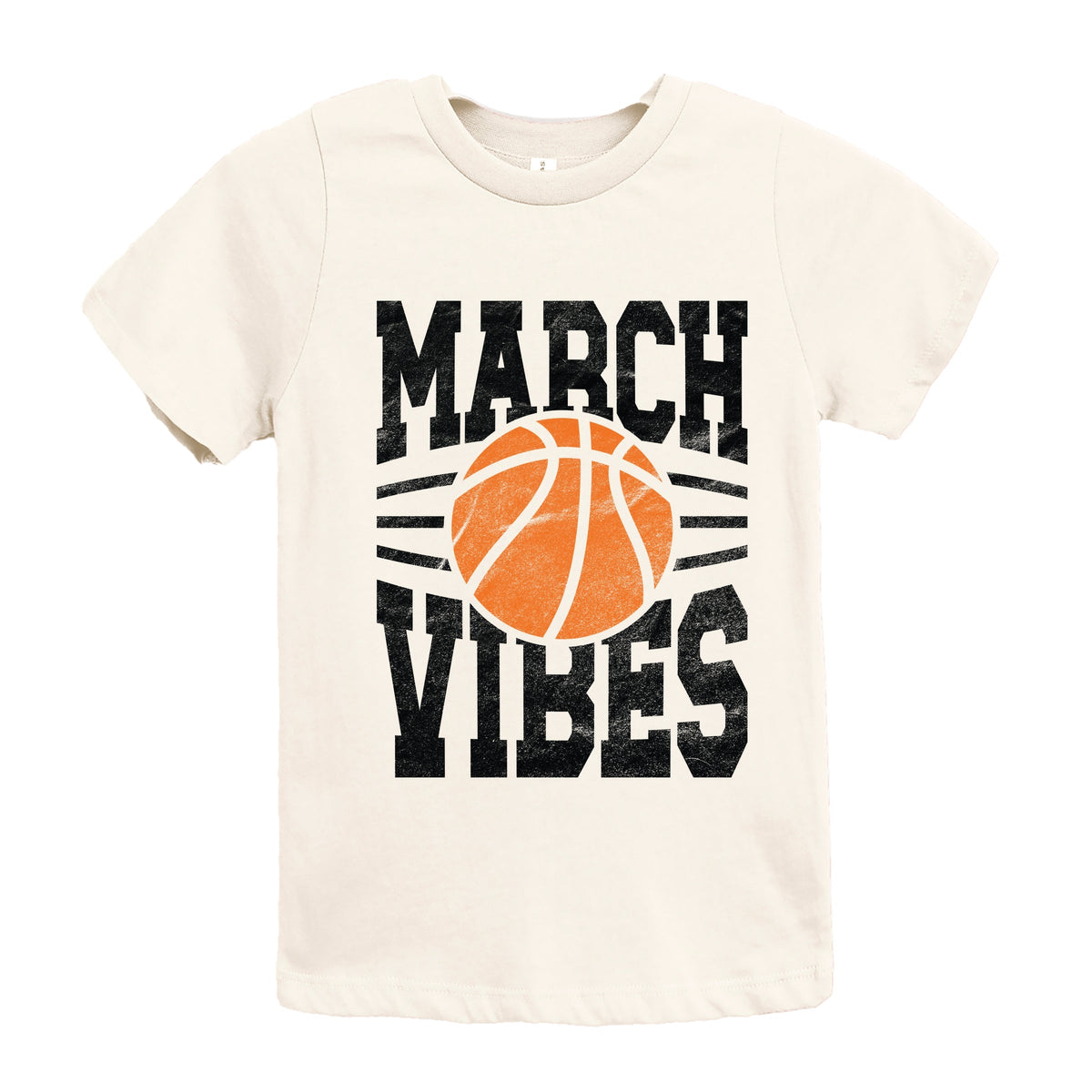 March Vibes Basketball Distressed - Youth Short Sleeve Graphic T-Shirt