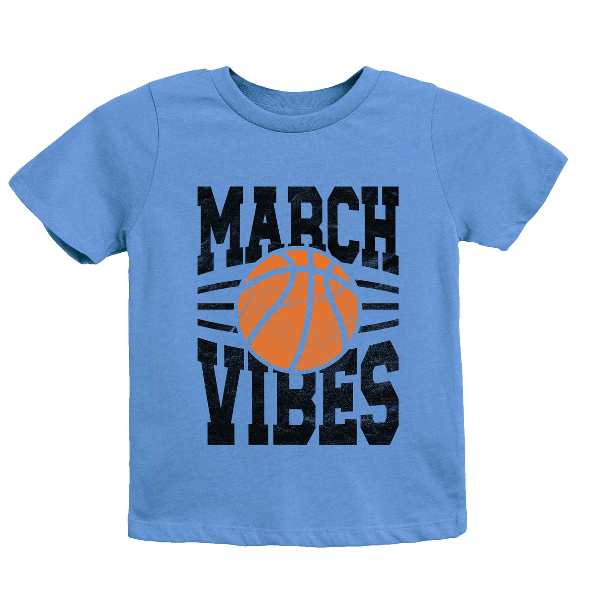 March Vibes Basketball Distressed - Youth Short Sleeve Graphic T-Shirt