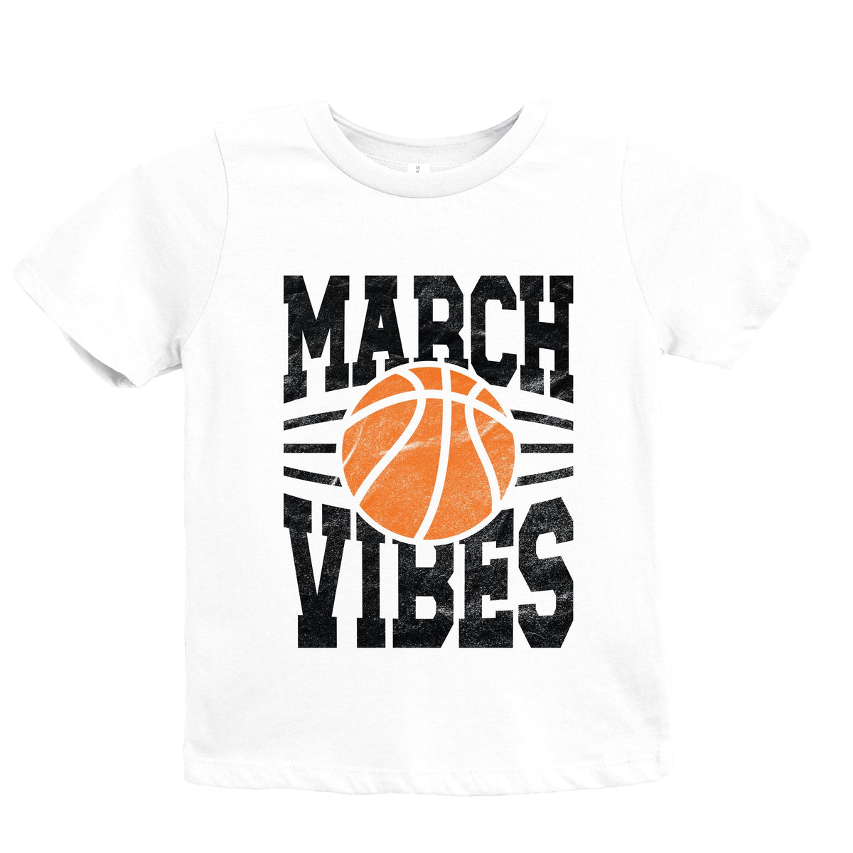 March Vibes Basketball Distressed - Youth Short Sleeve Graphic T-Shirt