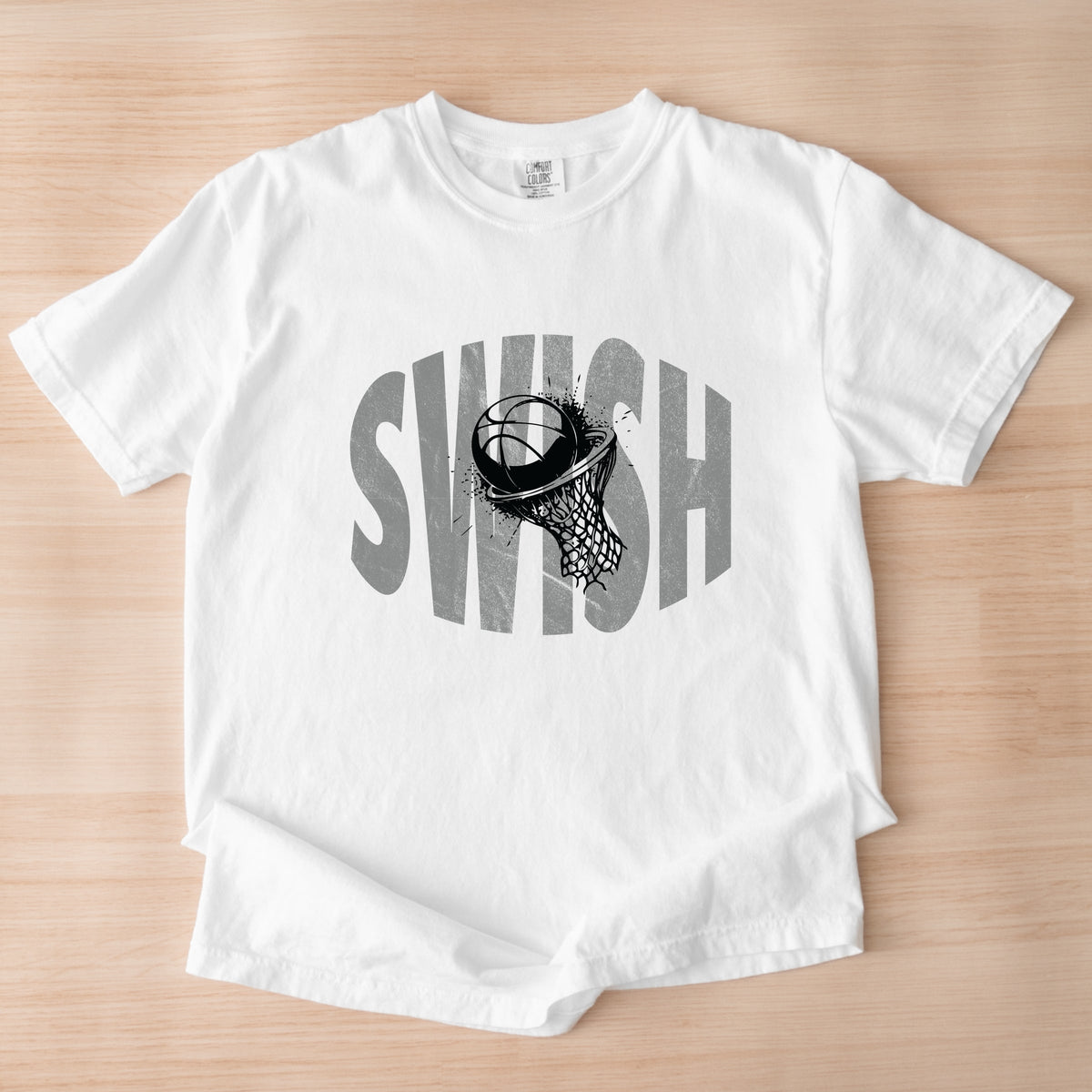 Swish Distressed - Women's Garment Dyed Graphic T-Shirt