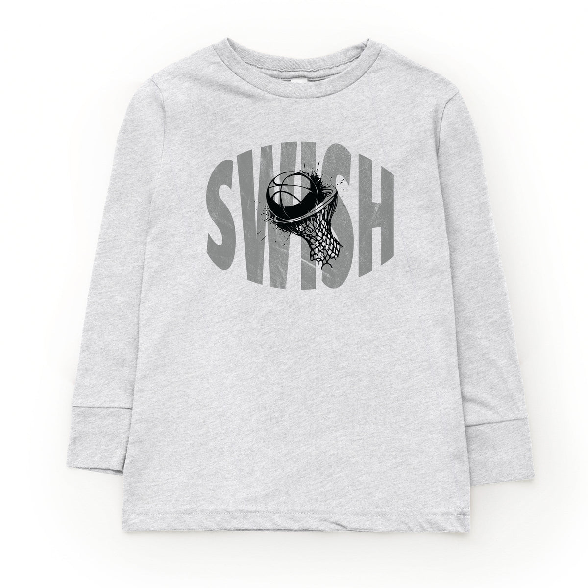 Swish Distressed - Youth Long Sleeve Graphic T-Shirt