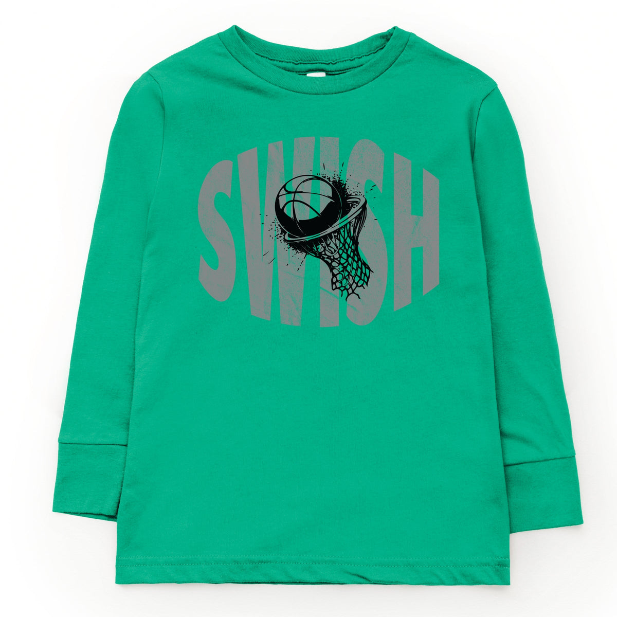 Swish Distressed - Youth Long Sleeve Graphic T-Shirt