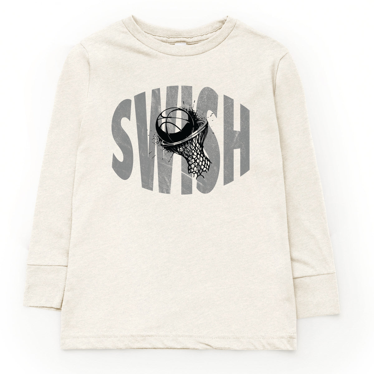 Swish Distressed - Youth Long Sleeve Graphic T-Shirt