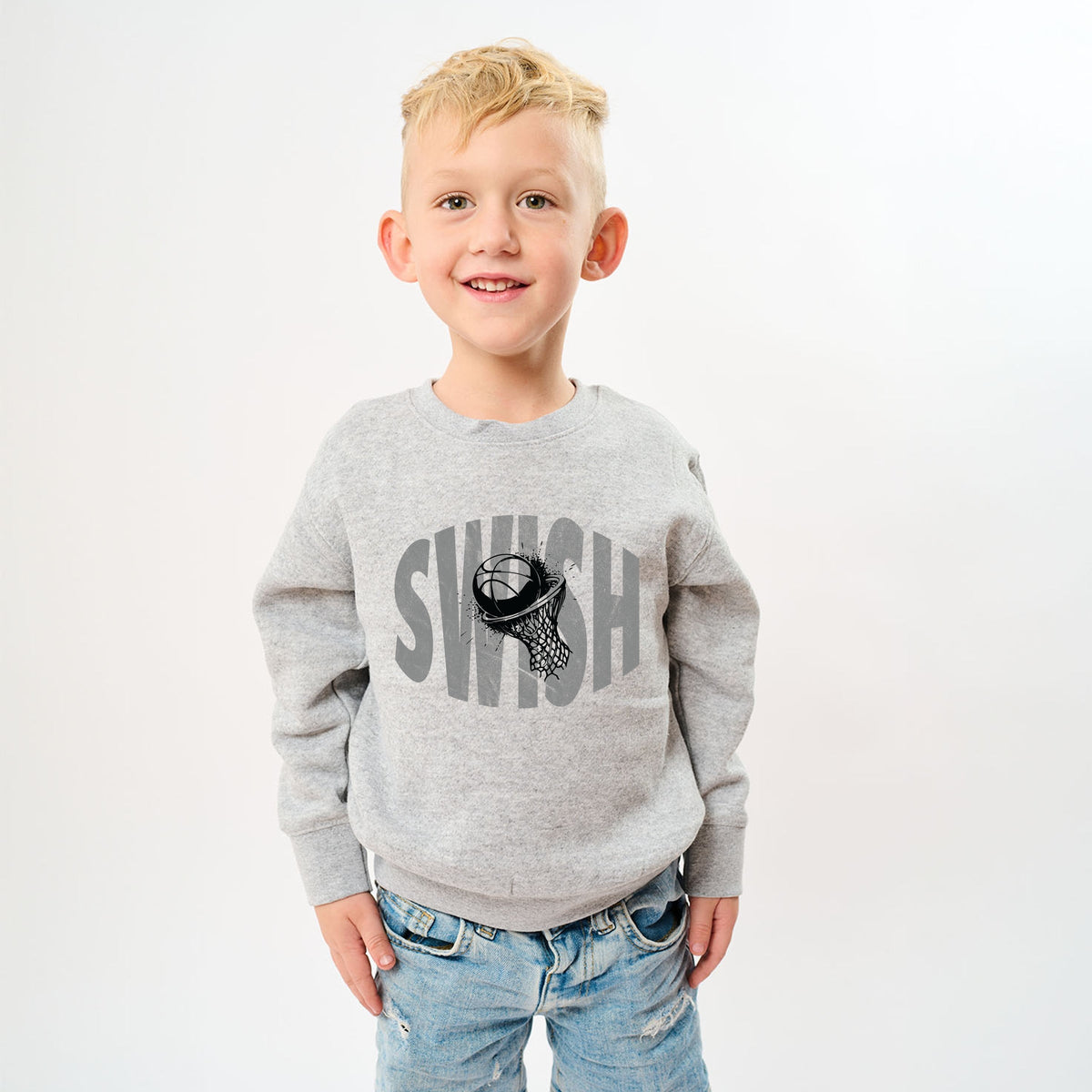 Swish Distressed - Youth Graphic Sweatshirt