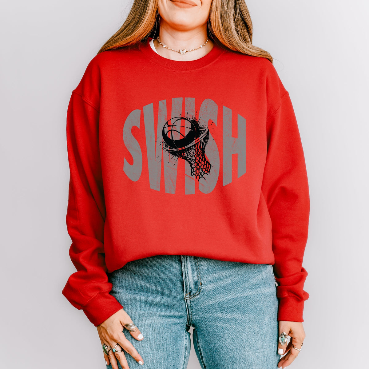 Swish Distressed - Women's Graphic Sweatshirt