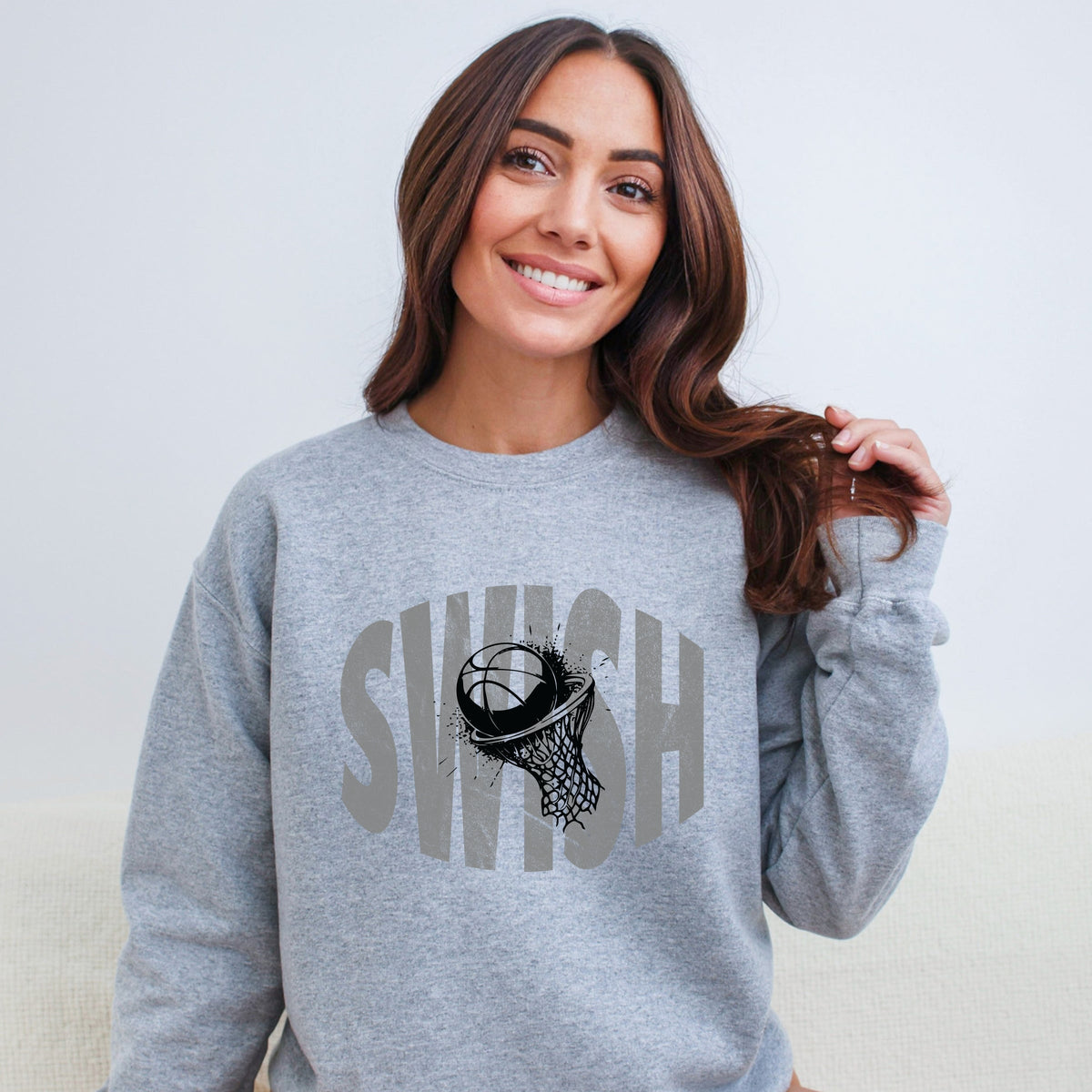Swish Distressed - Women's Graphic Sweatshirt