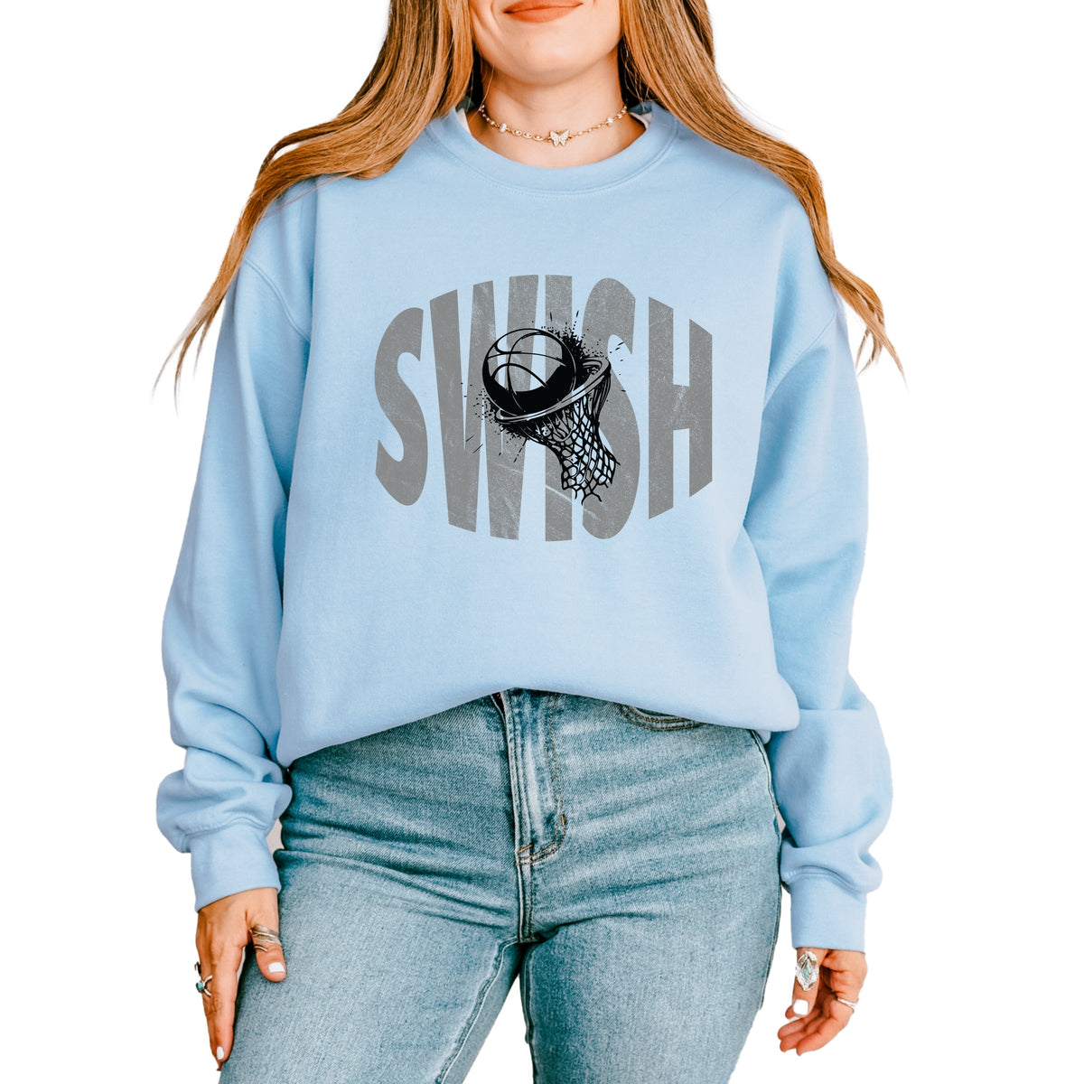 Swish Distressed - Women's Graphic Sweatshirt