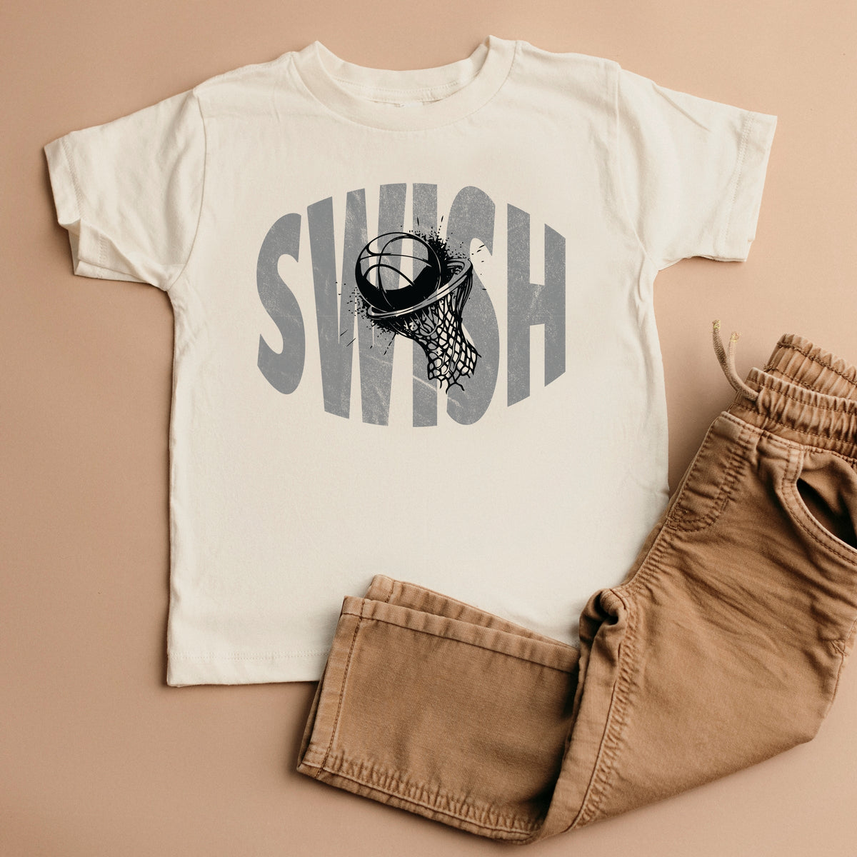 Swish Distressed - Toddler Short Sleeve Graphic T-Shirt