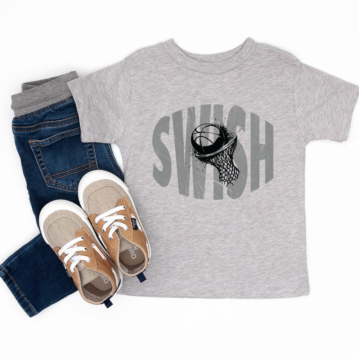 Swish Distressed - Toddler Short Sleeve Graphic T-Shirt