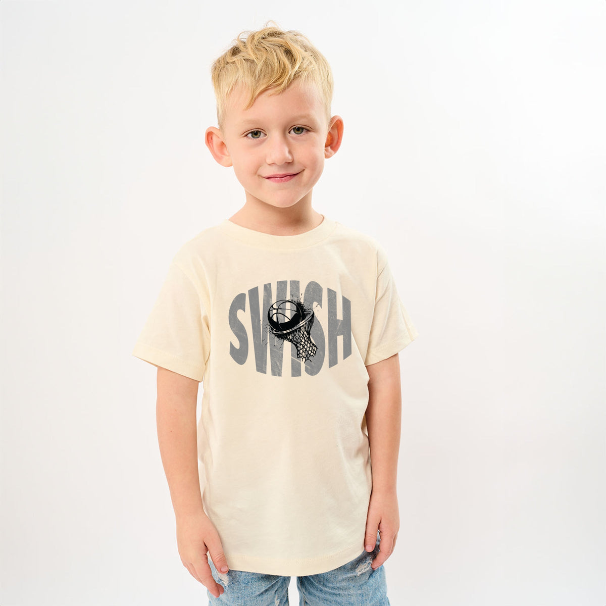 Swish Distressed - Youth Short Sleeve Graphic T-Shirt
