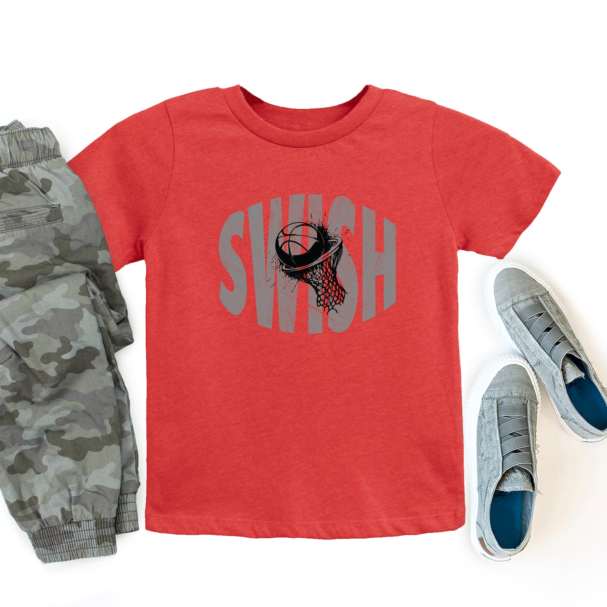 Swish Distressed - Youth Short Sleeve Graphic T-Shirt