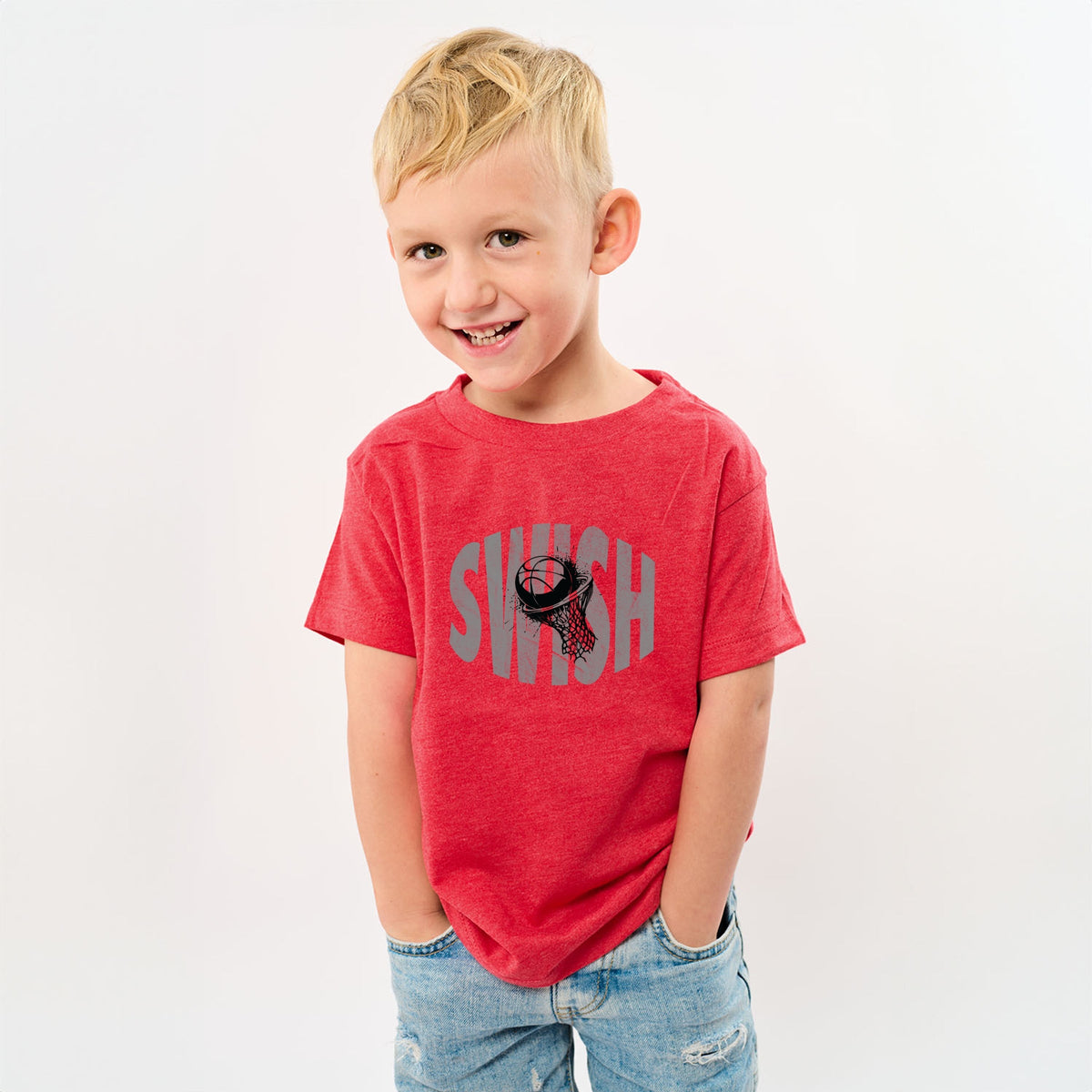Swish Distressed - Youth Short Sleeve Graphic T-Shirt