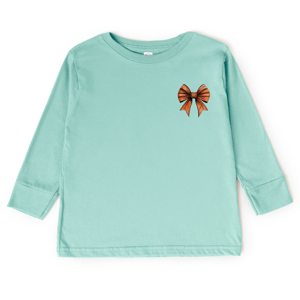 Basketball Game Day Stacked Coquette Front and Back Design - Toddler Long Sleeve Graphic Tee