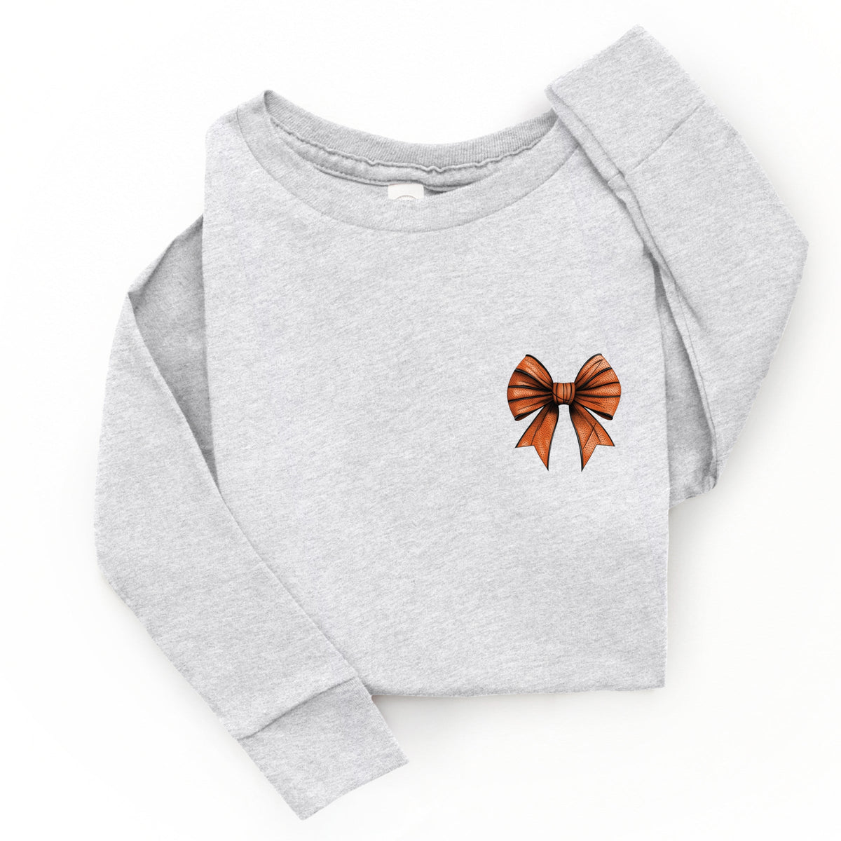 Basketball Game Day Stacked Coquette Front and Back Design - Toddler Long Sleeve Graphic Tee