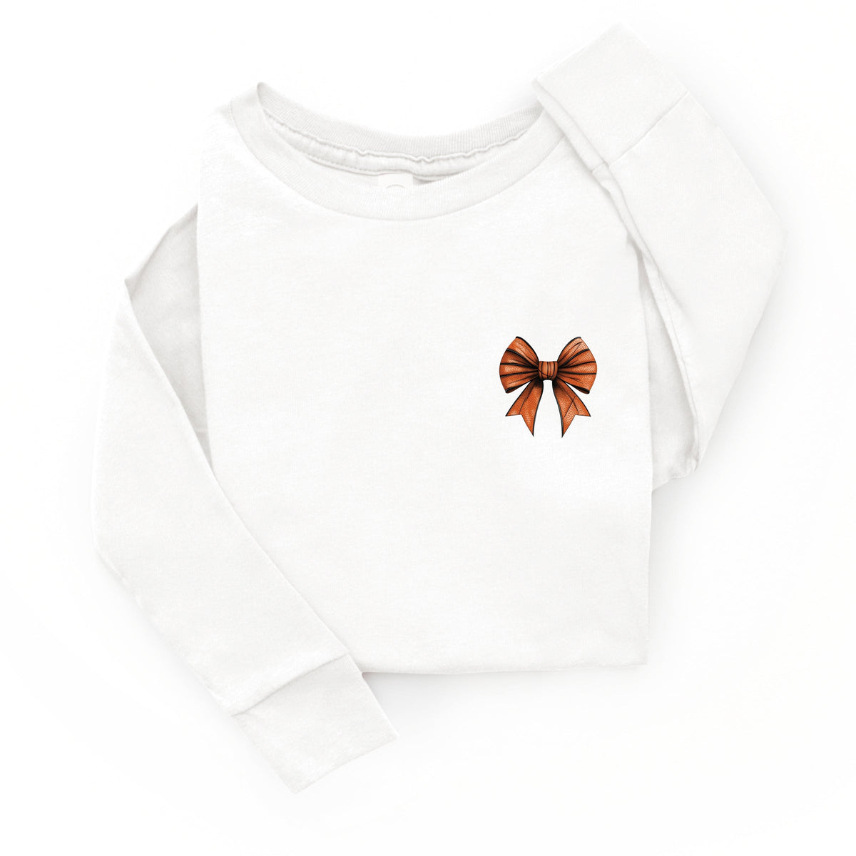 Basketball Game Day Stacked Coquette Front and Back Design - Toddler Long Sleeve Graphic Tee