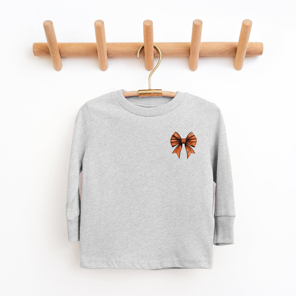 Basketball Game Day Stacked Coquette Front and Back Design - Youth Long Sleeve Graphic T-Shirt