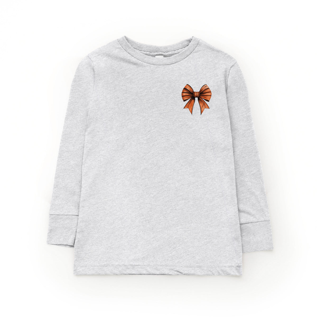Basketball Game Day Stacked Coquette Front and Back Design - Youth Long Sleeve Graphic T-Shirt