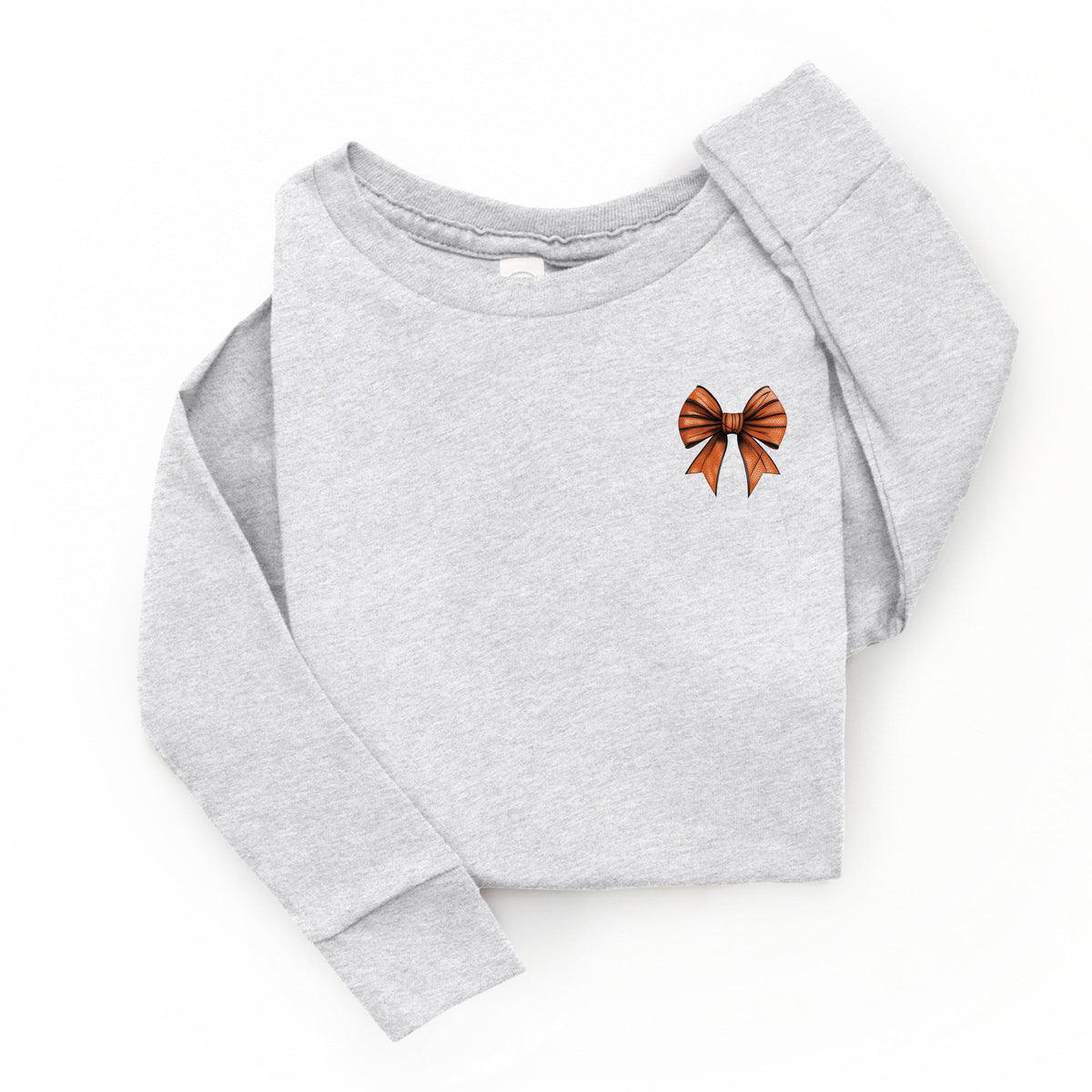 Basketball Game Day Stacked Coquette Front and Back Design - Youth Long Sleeve Graphic T-Shirt
