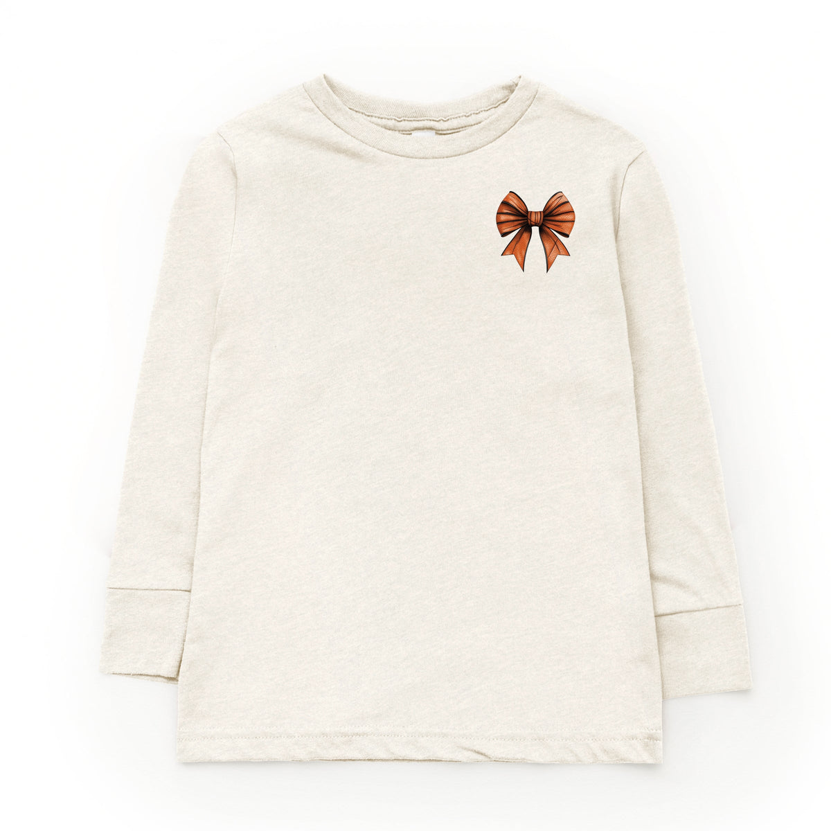 Basketball Game Day Stacked Coquette Front and Back Design - Youth Long Sleeve Graphic T-Shirt