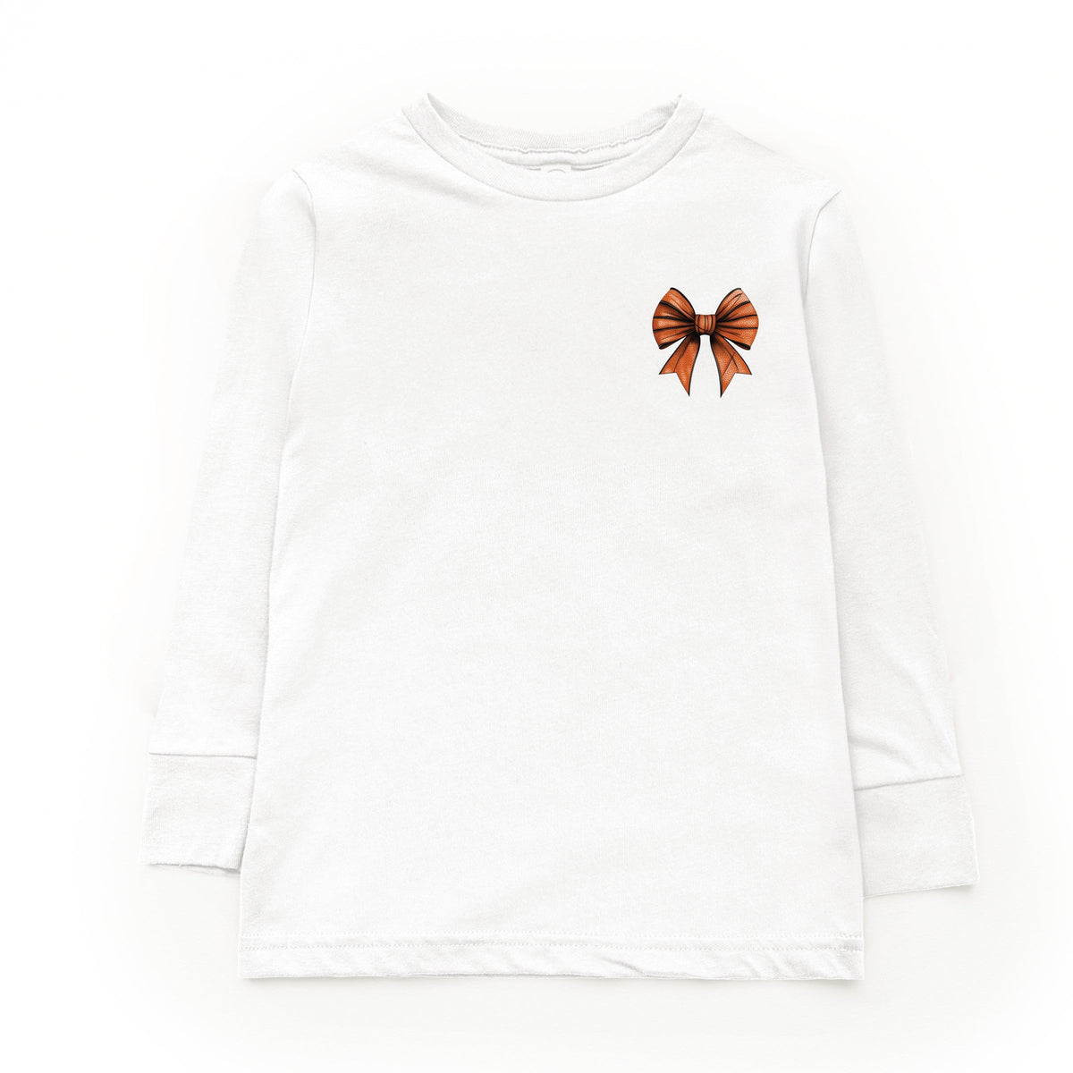 Basketball Game Day Stacked Coquette Front and Back Design - Youth Long Sleeve Graphic T-Shirt